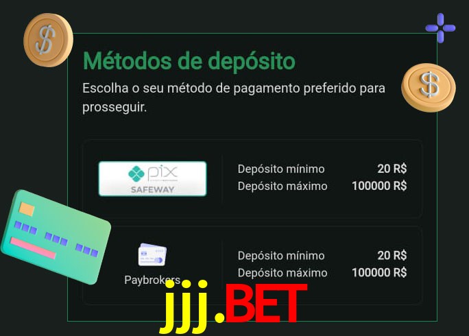 O cassino jjj.bet oferece uma grande variedade de métodos de pagamento